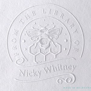 Bumble Bee Stamp, Library of Stamp or Embosser, Bookish Gift, Embosser Stamp, Custom Library Stamp, Personalised Book Stamp, Teacher Gift