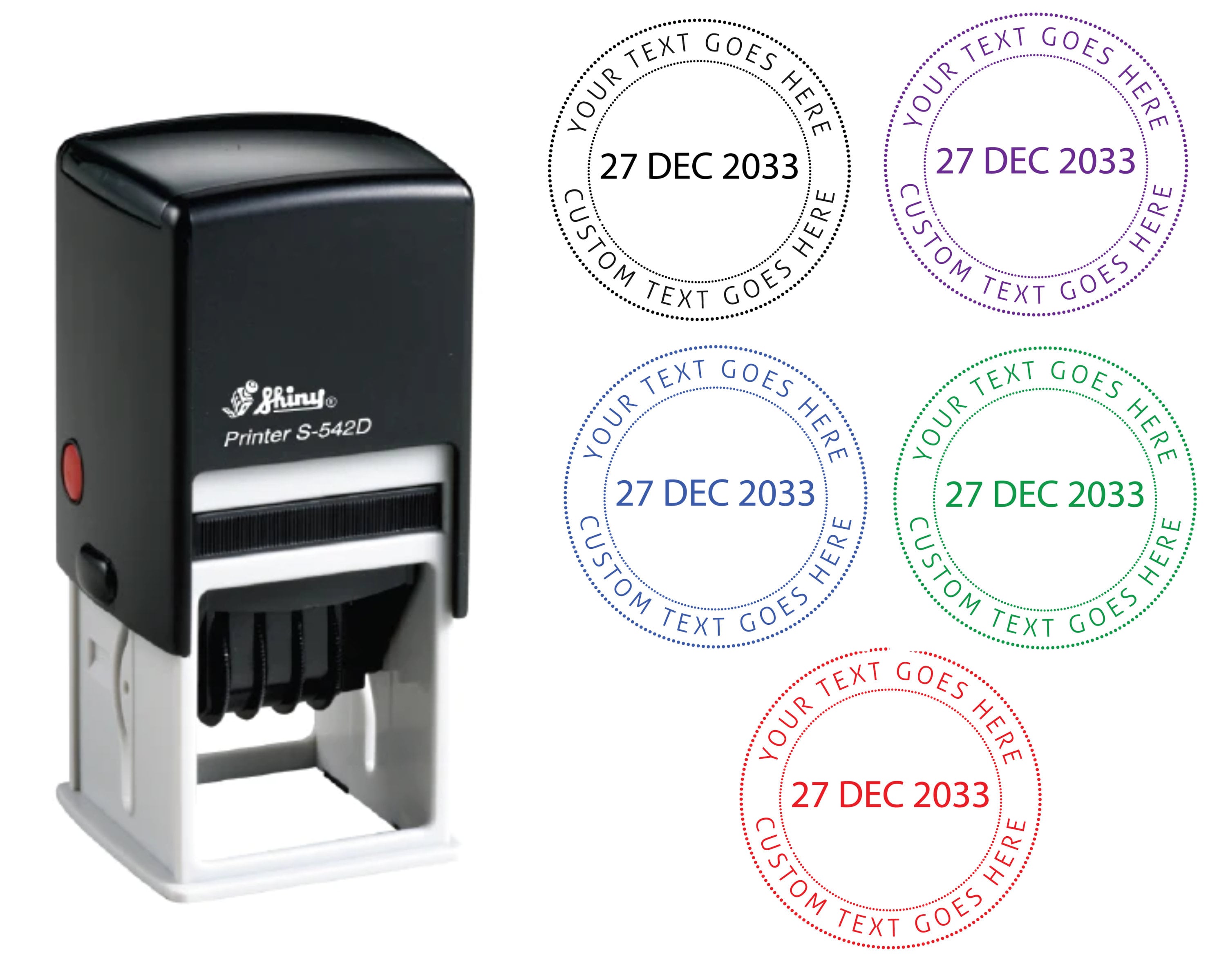 Custom Round Date Rubber Stamp: Self-inking Office Stamper - Etsy Australia