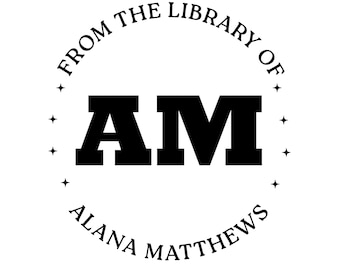 Custom Ex Libris Stamp: Personalized Library Bookplate Seal - Cat Lover Gift
