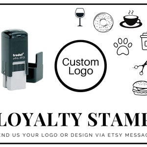 Loyalty Card Stamp, Custom Logo Stamp, Mini Logo Stamp, Coffee Card Stamp, Small Loyalty Stamp, Mini Stamp Logo