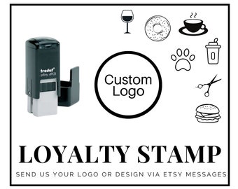 Loyalty Card Stamp, Custom Logo Stamp, Mini Logo Stamp, Coffee Card Stamp, Small Loyalty Stamp, Mini Stamp Logo