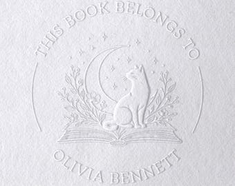 BEST SELLER - From the Library of Book Embosser Custom Personalized From the Library of Book Belongs to Ex Libris Book Lover Gift 40mm