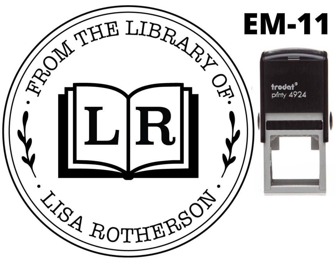 LIBRARY BOOK STAMP, Custom Library Stamp, Book Stamp, This Book Belongs