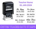 Teacher Date Stamp, Personalised Name and Date Stamp, Custom Teacher Stamp with two lines of text product logo