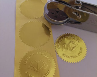 Embossing Foils, Gold Foil for Embosser, Foil Embossing Seals to add to your Custom Embosser order, Metallic Seal Stickers