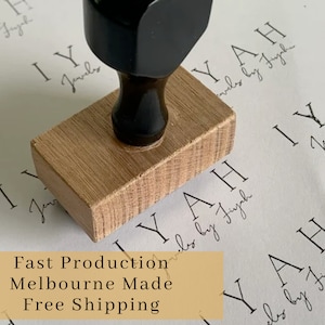 Printtoo Personalized Custom Rubber Stamp Custom Wood Mounted Signature Stamper-2.2 x 0.86 Inches, Brown