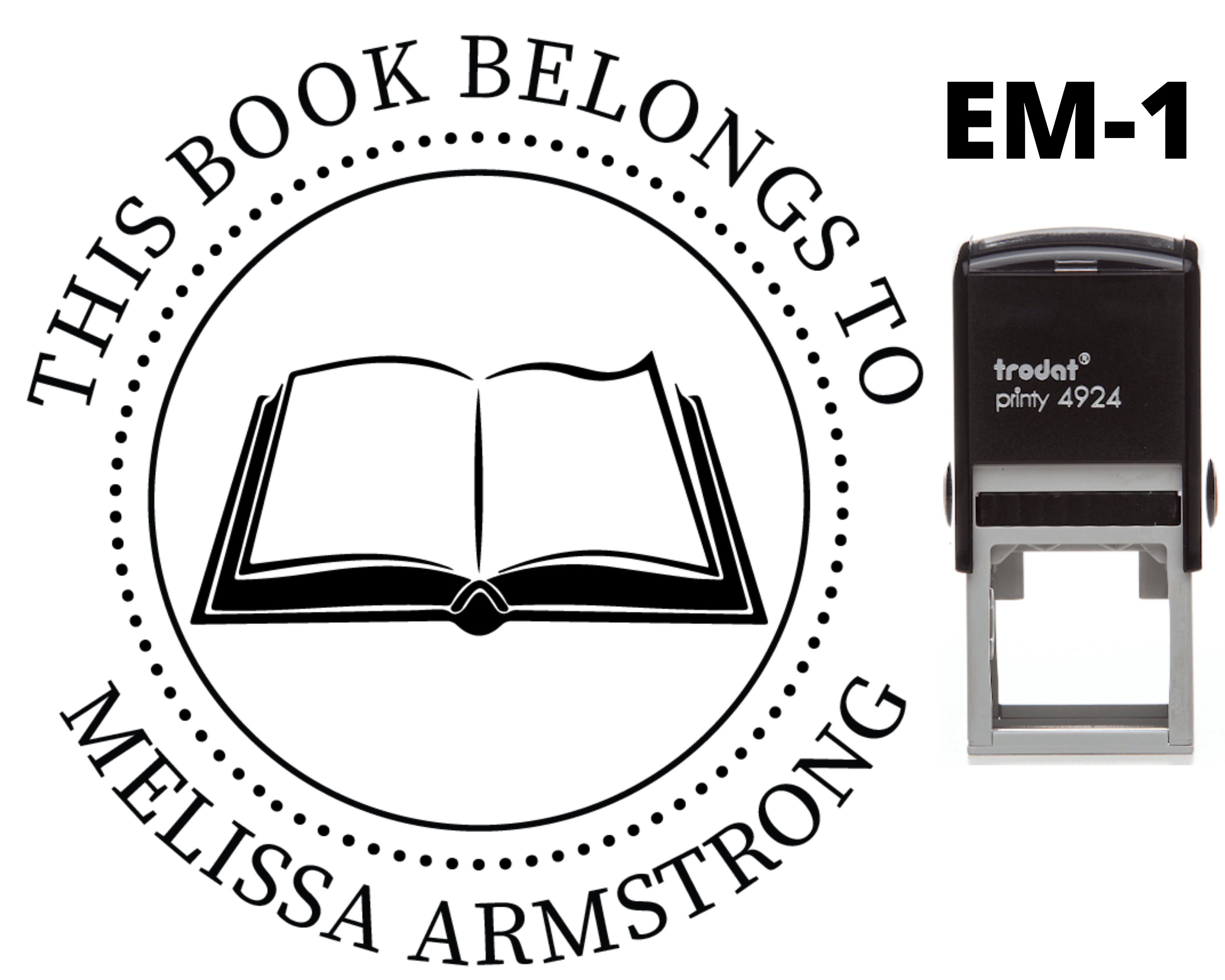 LIBRARY BOOK STAMP Custom Library Stamp Book Stamp This Etsy