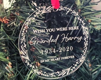 Personalised Christmas 2023 Ornament, Memorial Ornament, Keepsake Gift, Sympathy Gift, In Memory of Gift, Keepsake Ornament, Memorial Bauble