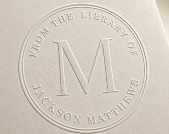 BEST SELLER - From the Library of Book Embosser Custom Personalized From the Library of Book Belongs to Ex Libris Book Lover Gift 40mm