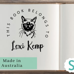Cat Book Embosser Custom With Your Name/cat Moon Book From the Library  Embosser/personalized Library Stamp/custom Book Lover Gift 