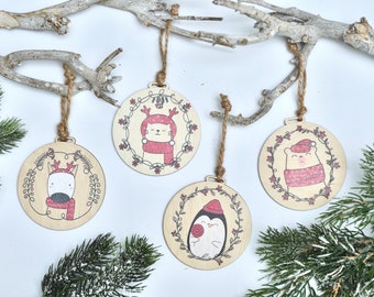 Wooden Christmas Bauble set