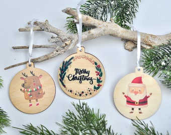 Wooden Christmas Bauble set