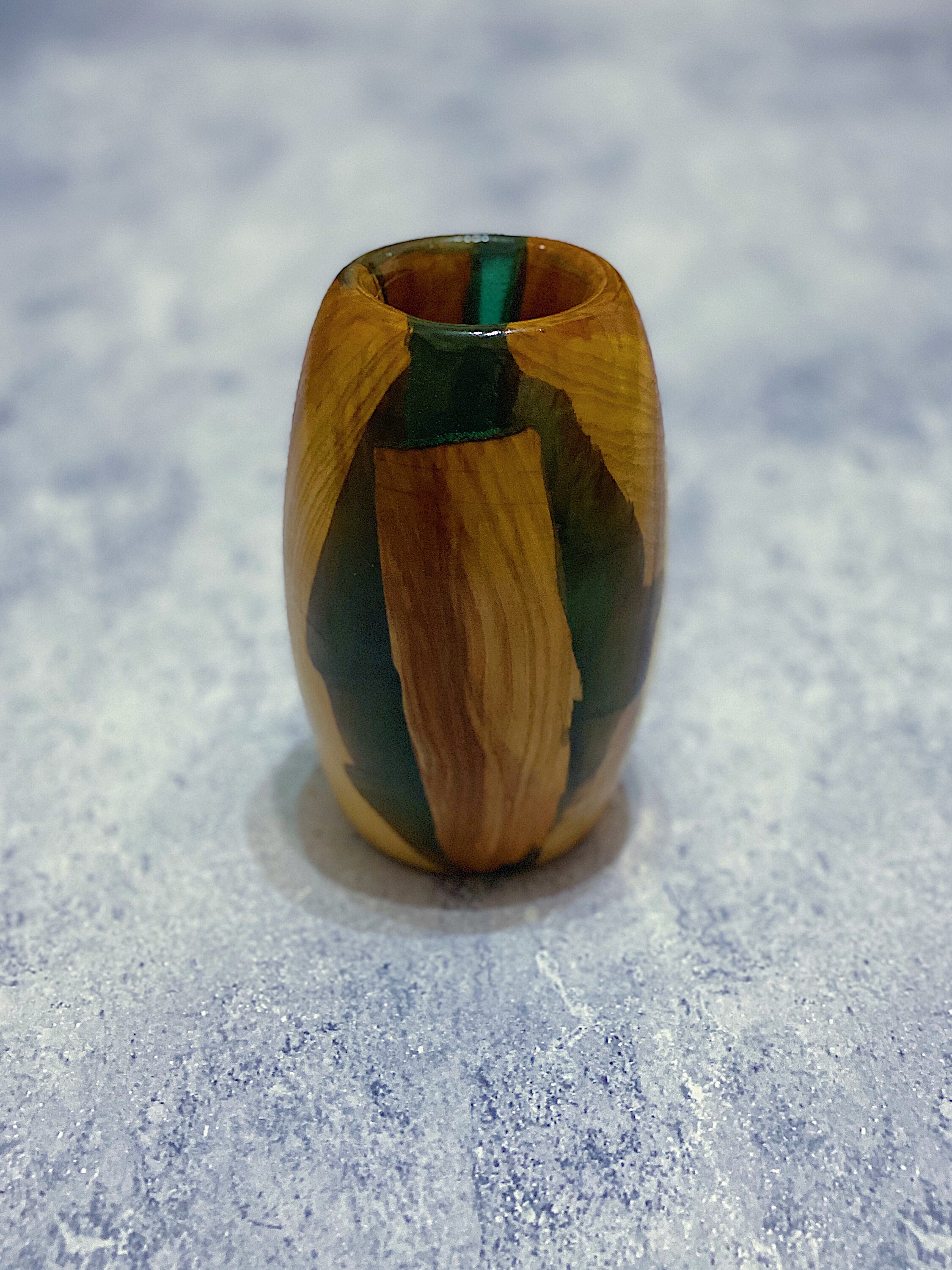 Wood and epoxy vase wood decor small vase small epoxy vase Etsy
