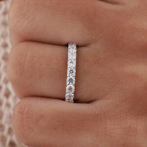 Lab Diamond Wedding Band, 2.70 MM Round Brilliant Cut Lab Grown Diamond Band, Wedding Eternity Band, Gift for Her, Diamond Ring for Women