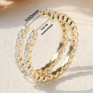 Round Lab Grown Enhancers, Wrap Guard Floating Bubble Band, Anniversary Ring For Women, Lab Diamond Matching Band, IGI/GIA Certified, Gift