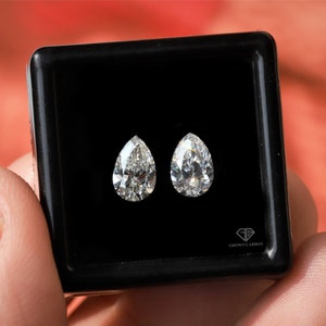 IGI/GIA Certified 1CTW Pear Cut Loose Lab Grown Diamond For Earrings & Pendants, Pear Cut Pair Diamond for Studs, Pear Diamond Jewelry, Gift