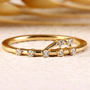 CVD Lab Grown Diamond Delicate Band, Lab Diamond Wedding Band for Women, Dainty Stacking Anniversary Ring, Thin Diamond Wedding Band for Her