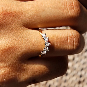 14K Lab Grown Diamond Curved Wedding Band, Diamond Band, Matching Band Ring, Contour Band, Diamond Ring, Stackable Ring,Diamond Wedding Ring