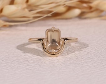 Custom Emerald Semi mount Ring Setting | 14K Gold Prong Semi Mount | Choose Your Own Stone |