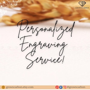 Personalized Engraving Add-On for Engagement Rings | Custom Text, Date, Name or Icon | Inside/Outside Band Engraving | Jewelry Gift Upgrade