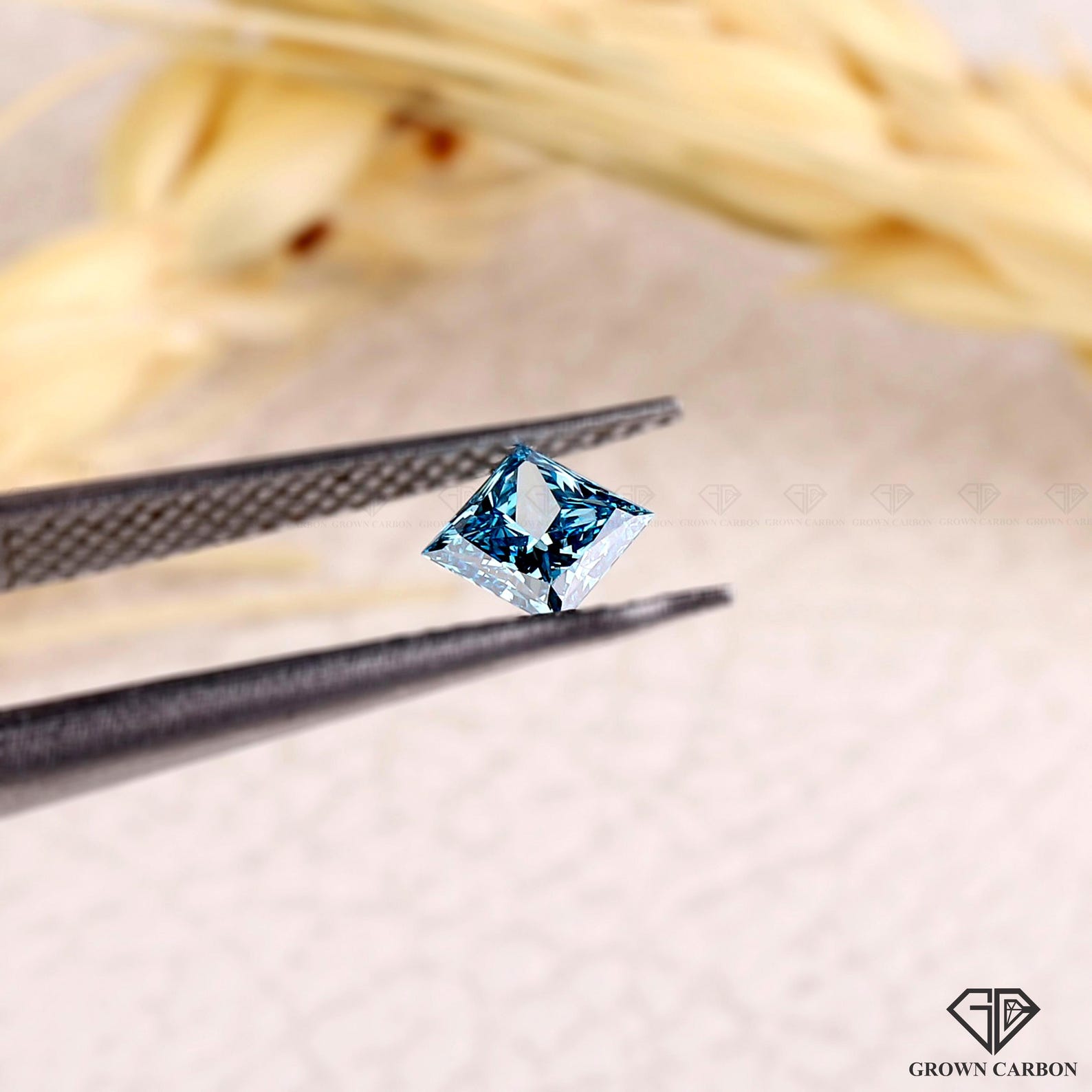 Princess Intense Blue Lab Diamond 0.45 Carat Handcrafted Ethical Loose ...