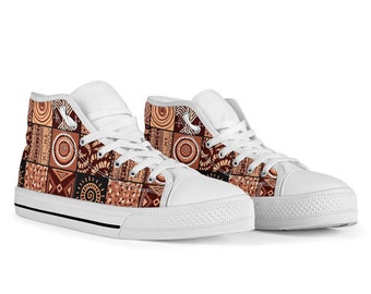 Handmade Women's Canvas High Top Shoes, African Art Shoes, Festival Shoes, Hippie Boho Shoes, Fashion Shoes, Casual Shoes, Custom Shoes