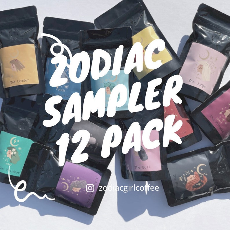 Zodiac Girl 12 Pack Sampler Zodiac Gift Set Coffee Gift Etsy