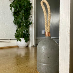 Dark Concrete Door Stop | Concrete Door stop | Spring Doorstop |Outdoor Door Stop | Heavy door stop | Door Stopper | Outside Door Stop