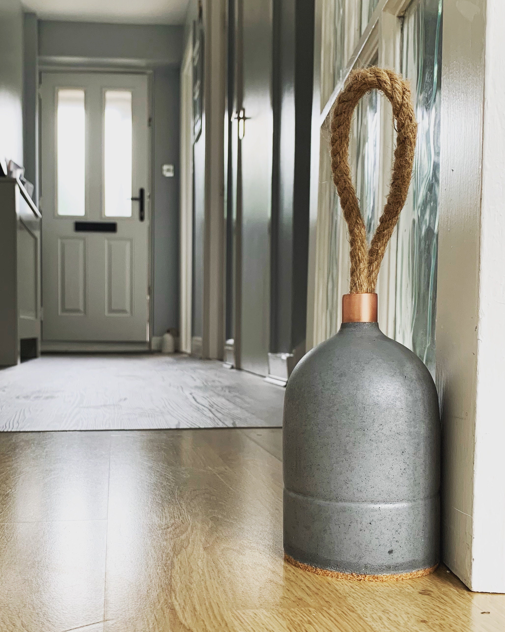 Dark Concrete Door Stop Concrete Door Stop Spring Doorstop Etsy