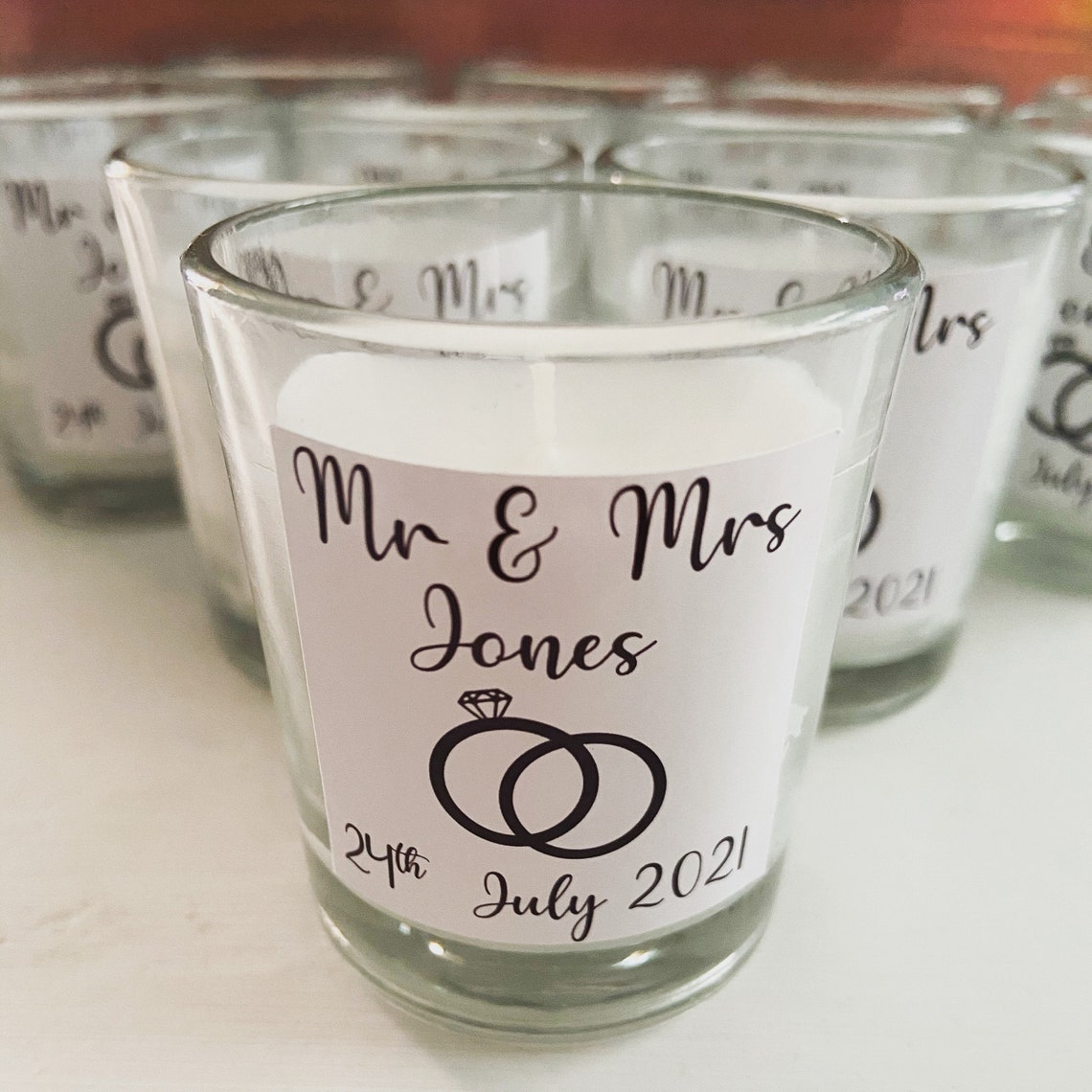 Personalised Wedding Candles Marriage Mr Mrs Wedding Etsy