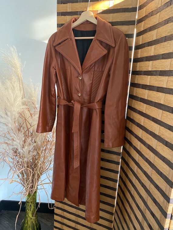Vintage Leather Trench Coat