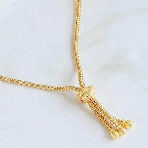 Thai Gold Necklace, Jewelry, Pendant, Womens, 24K Gold Plated, 3 Strand Twist Chain