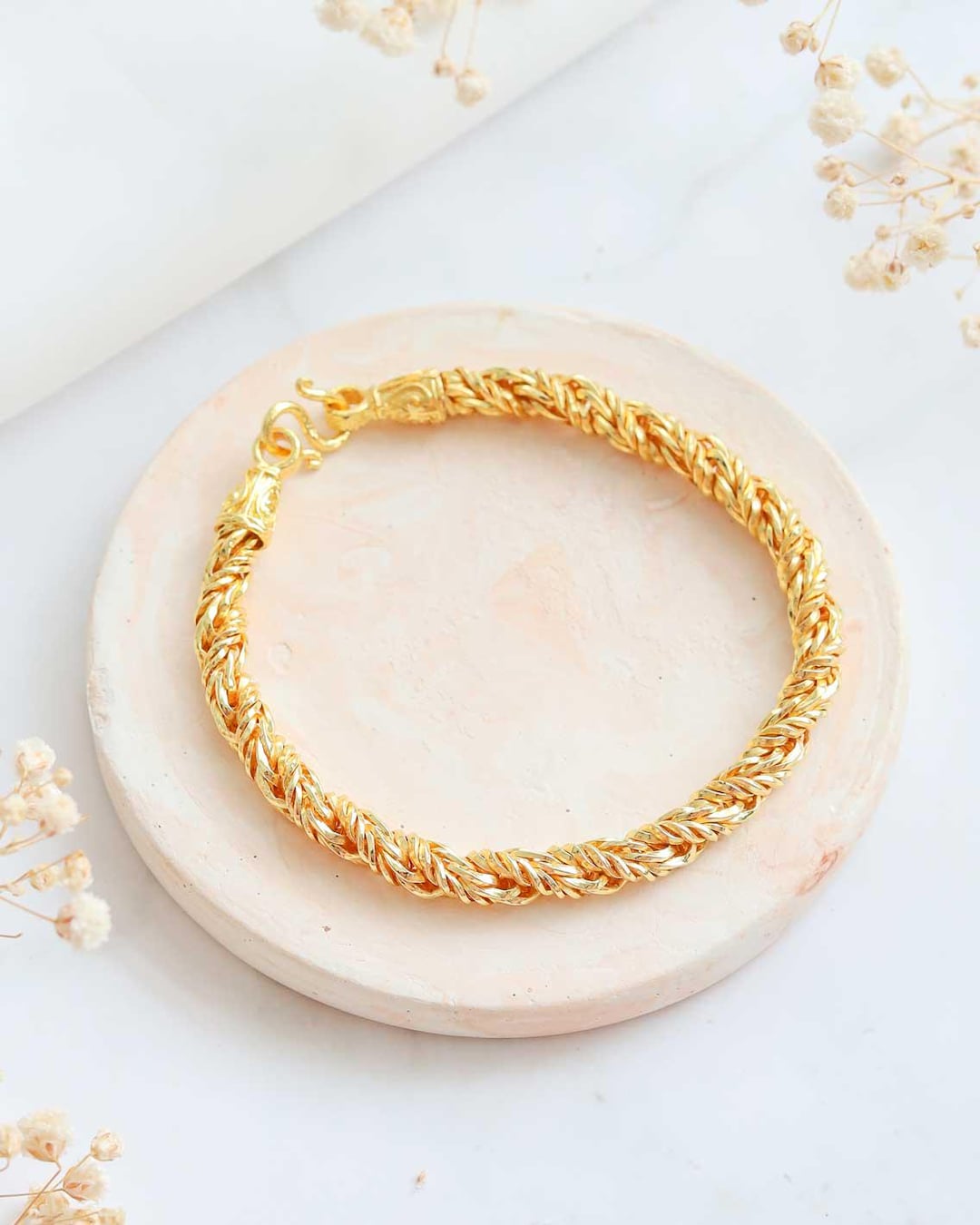 Gold Rope Chain 2k Thai Gold Bracelet, Rope, Chain, 24K Gold Plated, Jewelry, Womens, Mens ...