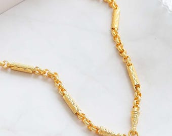 Collana in oro thailandese, gioielli, uomo, donna, placcata in oro 24 carati, 36 grammi