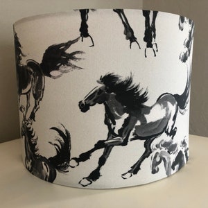 Galloping Horses Lampshade:  Horse lampshade, home decor, lampshade for table lamp, pendant shade, lampshade, funky lamp