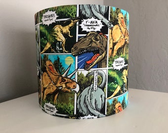 Dinosaur Parade Lampshade: Handmade Ceiling & Table Lamp Light Shade, Kids' Lampshade; lighting