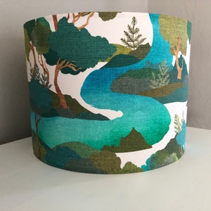 Lazy River Lampshade: river lampshade, woodland decor, lampshade for table lamp, pendant shade, lampshade, funky lamp