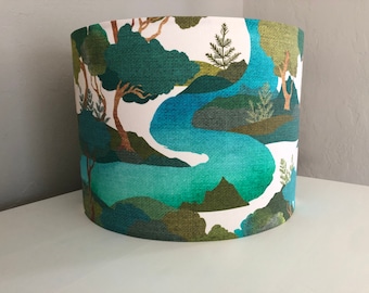 Lazy River Lampshade: river lampshade, woodland decor, lampshade for table lamp, pendant shade, lampshade, funky lamp