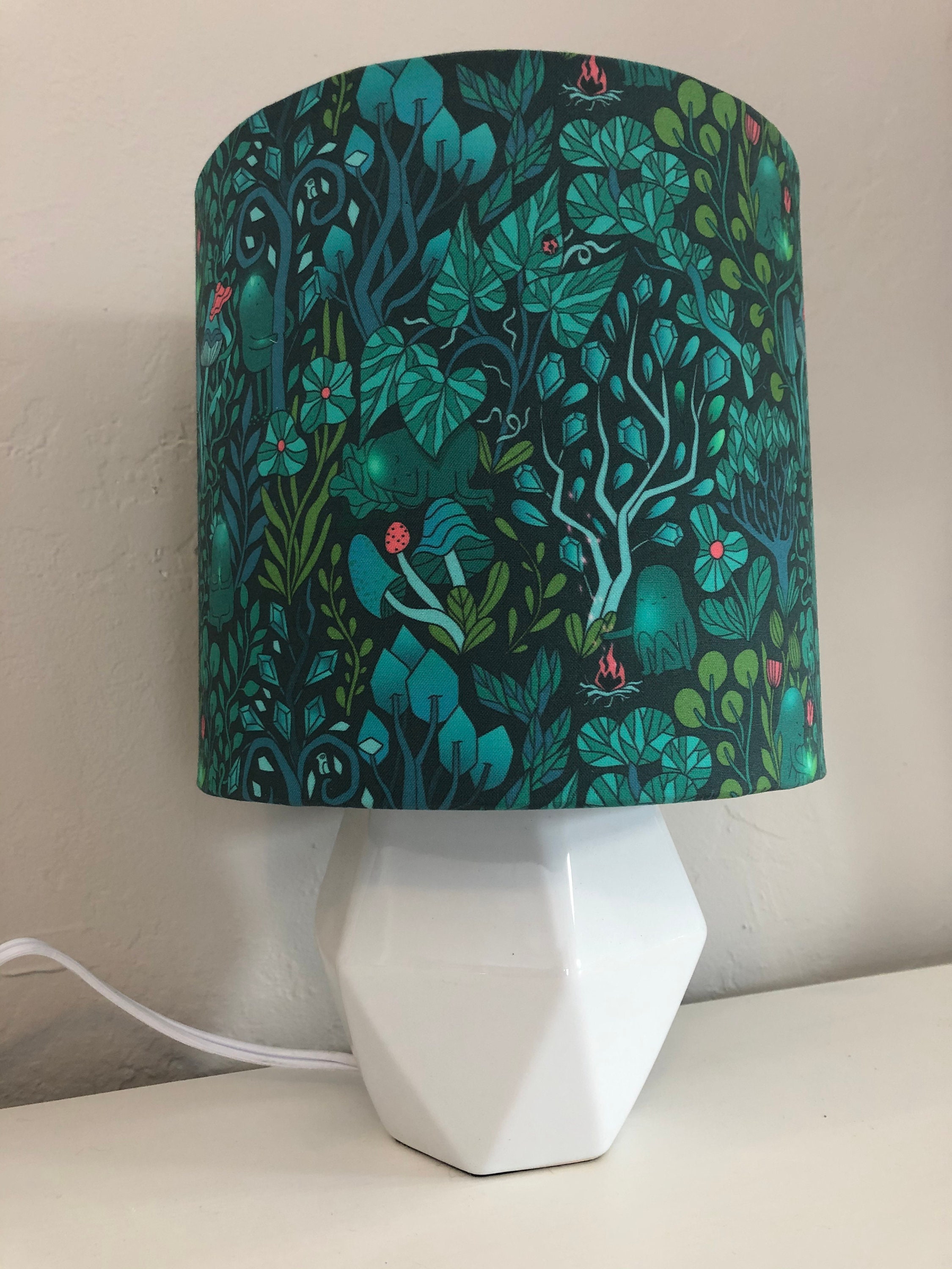 A Friend of the Earth Lampshade: Botanical lampshade, mushroom decor, table lampshade, pendant lampshade, floor lampshade