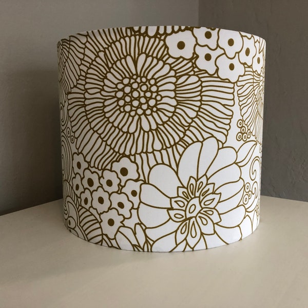 Golden Bouquet Lampshade: Botanical lampshade, flower lampshade, lampshade for table lamp, pendant shade, lampshade, funky lamp