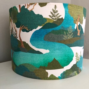 Lazy River Lampshade: river lampshade, woodland decor, lampshade for table lamp, pendant shade, lampshade, funky lamp image 5