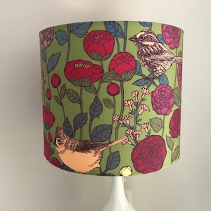 Bird in the Hand Lampshade: Bird Table Lampshade & Pendant Lampshade; Floral Light Shade
