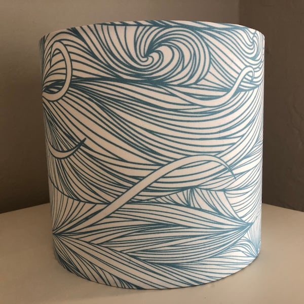 Watery Waves Lampshade: nature lamp shade, ocean decor, lampshade for table lamp, pendant shade, lampshade, funky lamp