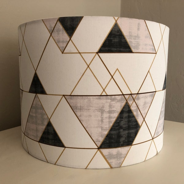 Modern Triangles Lampshade: geometric shade for table lamp, floor lamp, pendant lamp, funky