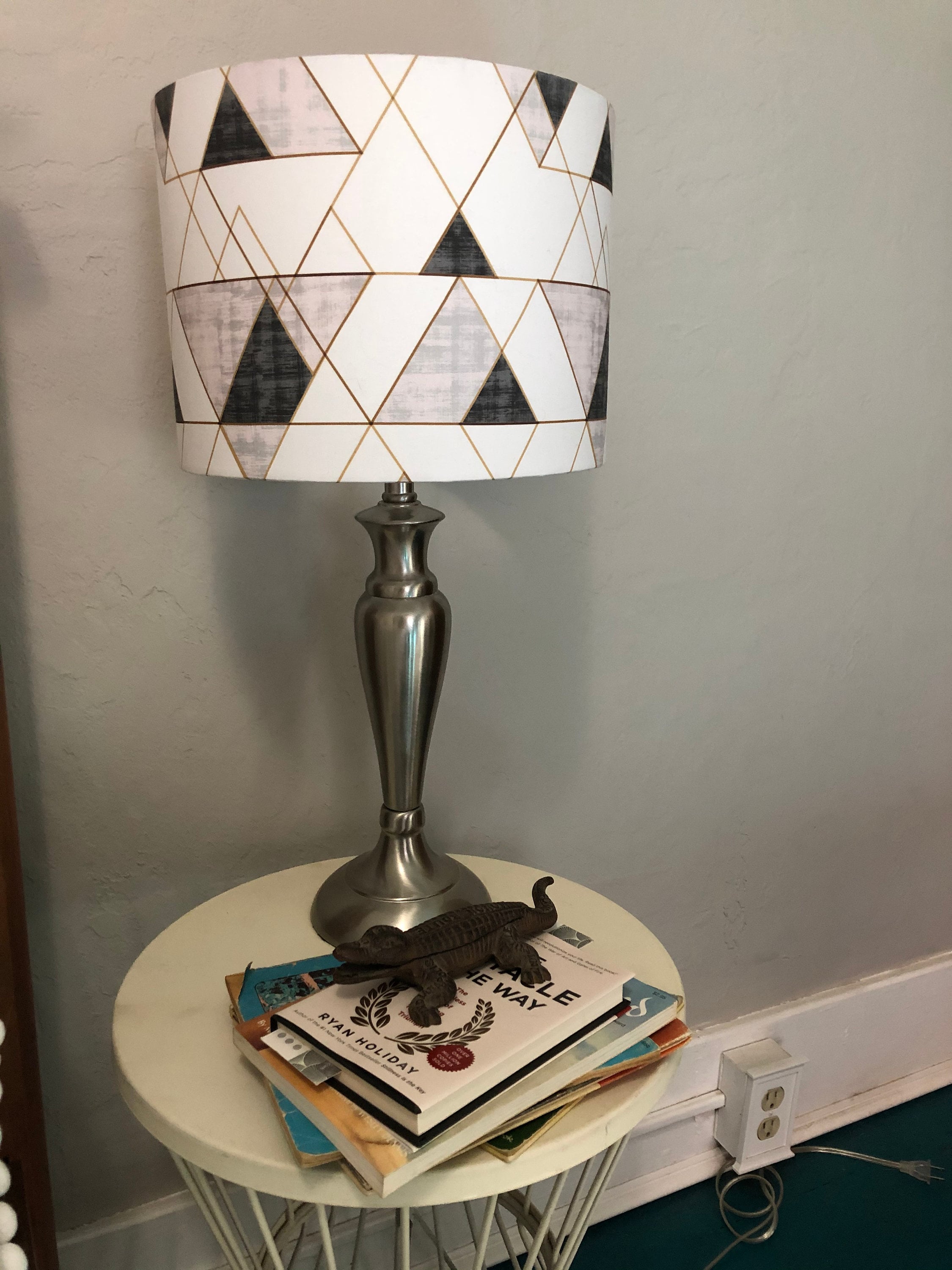 Triangular Lampshade Modern Geometric Triangle Lampshade: Handmade Drum Shade - Etsy