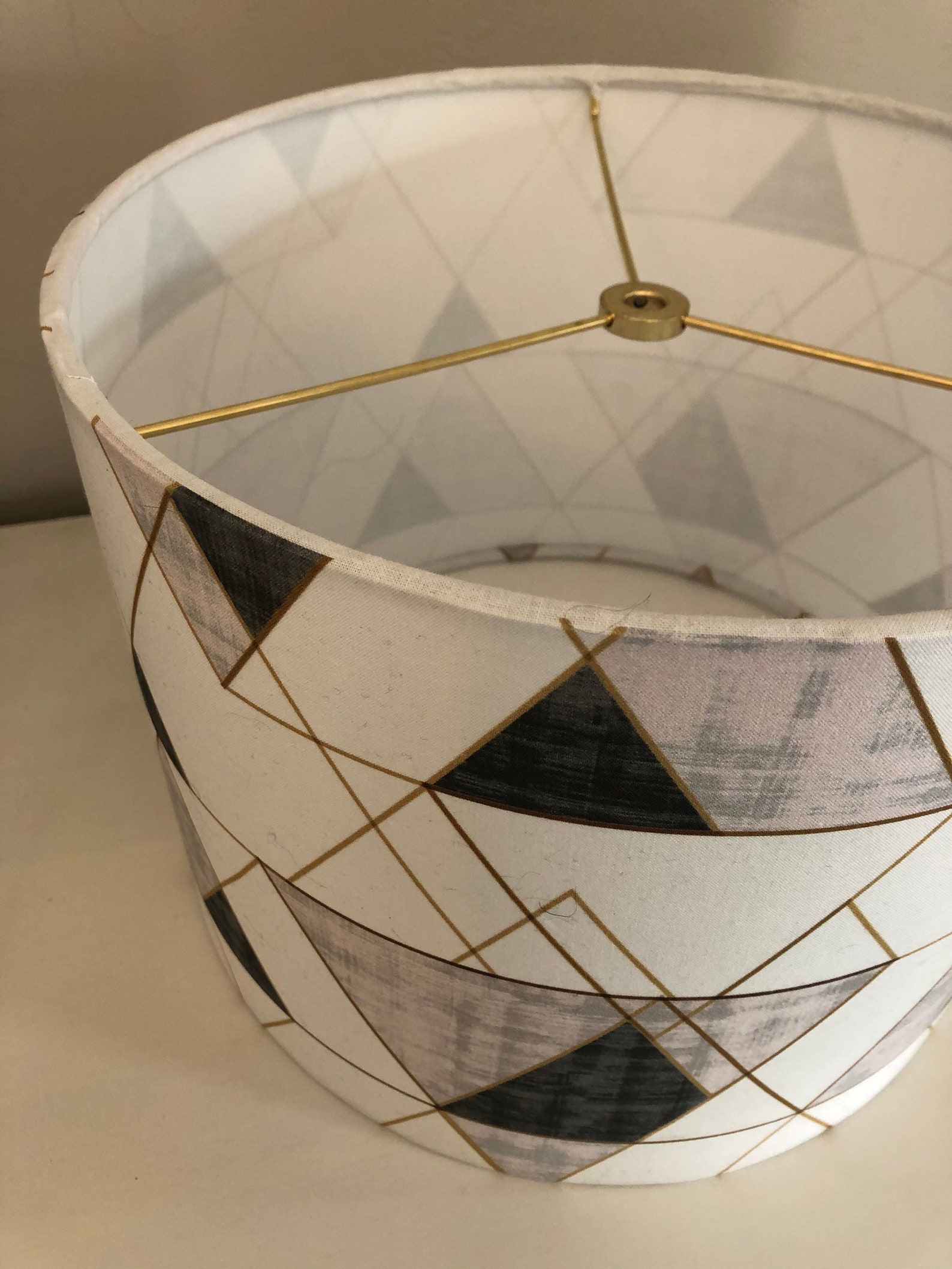 Triangular Lampshade Modern Geometric Triangle Lampshade: Handmade Drum Shade - Etsy