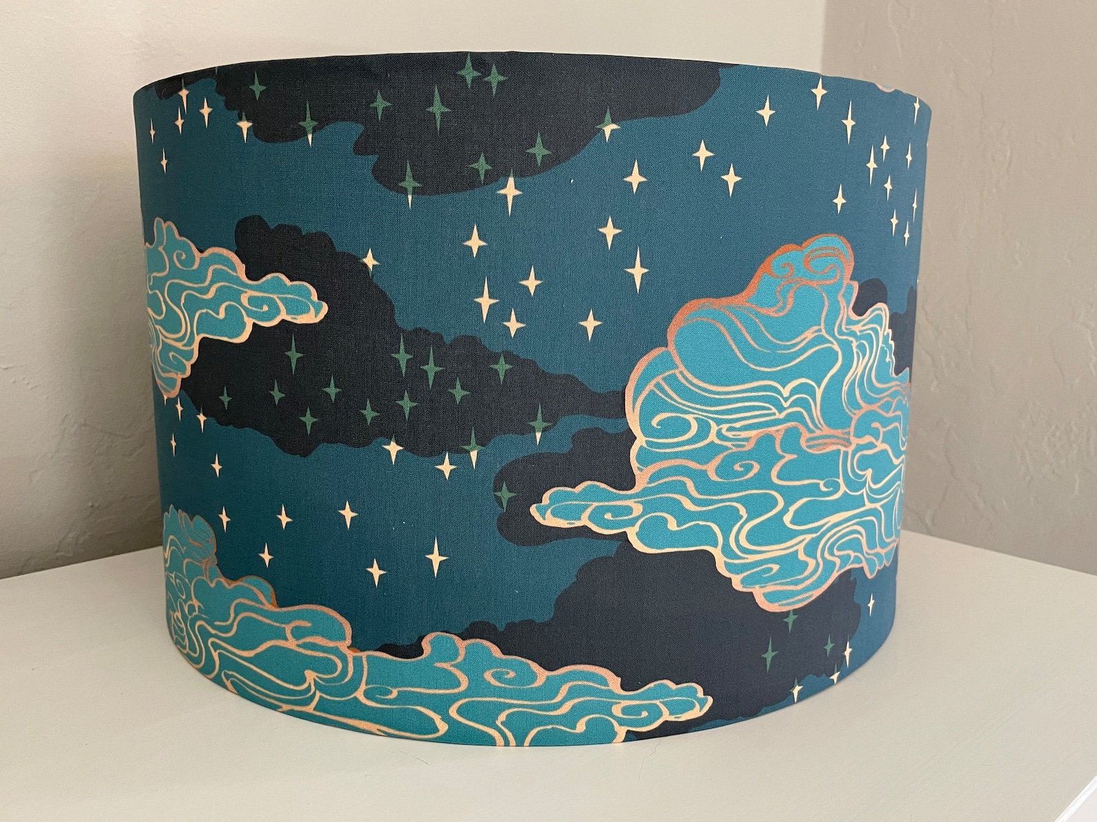 Blue Night Sky Lampshade Cloud Lampshade, Unique Decor, Lampshade for