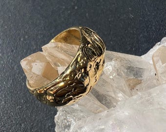Boho Gold Ring // Minimalist Statement Ring | Organic Shape | Irregular Modern Ring