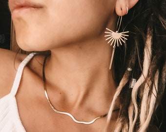 Snake chain gold, silver // herringbone, design jewelry, modern, boho, antique