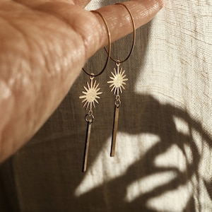 Sun Hoop Earrings Boho Gold Silver // filigree summer jewelry festival unique